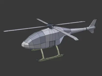 Cartoon Fantasy Futuristic Helicopter Low-poly 3D model