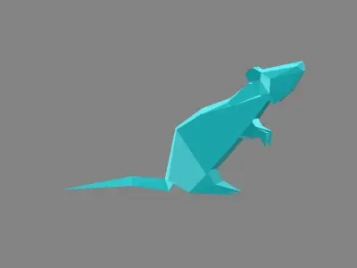 Origami Rat Low-poly 3D model