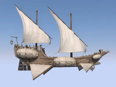 Fantasy Flying Ship 2 3D model
