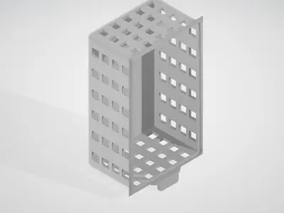 White basket Free low-poly 3D model