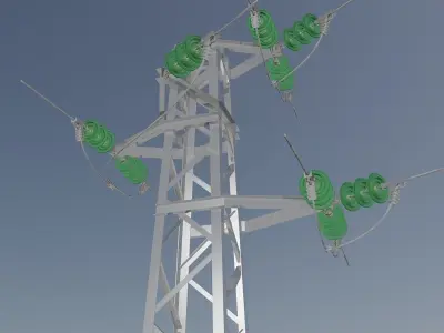 Voltage overhead power line tower 952 node Free 3D model