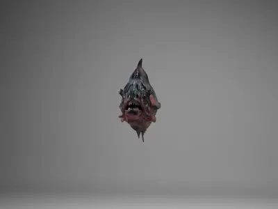piranha monster  Low-poly 3D model