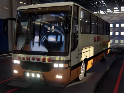 Indonesian Bus old travego Free 3D model