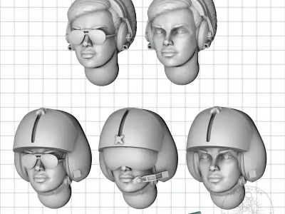 Female Helicopter Pilot 3D print model