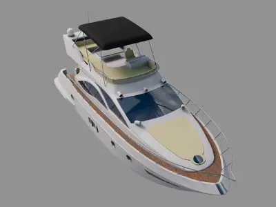 Sport Yacht 3D model Low-poly 3D model