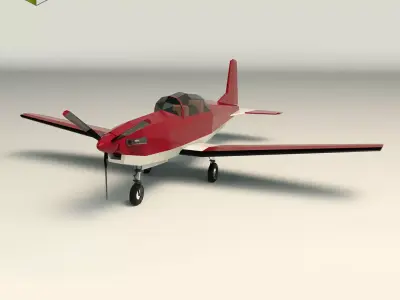 Low Poly Light Aircraft 03 Low-poly 3D model