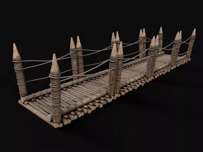 Modular Viking Bridge 1 Low-poly 3D model