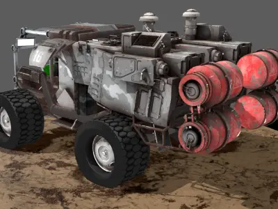 Space operation vehicle Military truck Low-poly 3D model