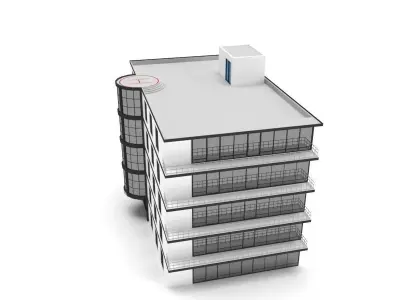 Low Poly Hospital Building Low-poly 3D model