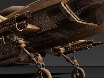 P-51 advanced mustang Low-poly 3D model