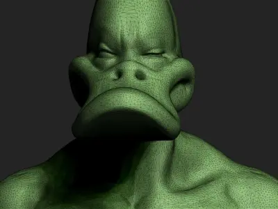 Duck-Man human bust 3D model