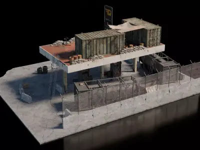 Warzone - Reused Gas Station 3D model