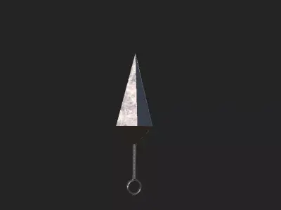 Low-Poly Kunai metal spearhead Free low-poly 3D model