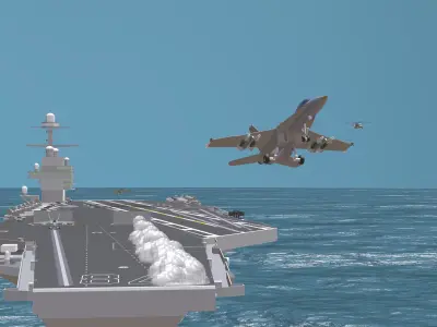 USS CVN 78 GERALD FORD Low-poly 3D model