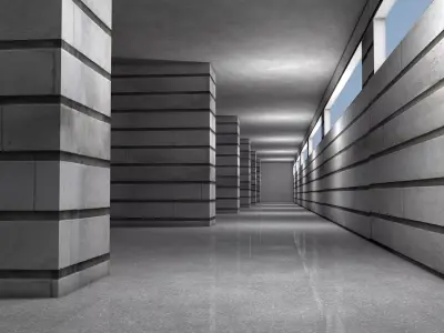 Empty Concrete Tunnel Low-poly 3D model