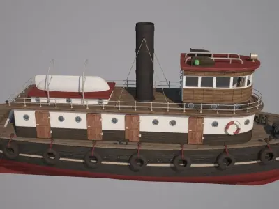 Wooden Rat Tugboat 3D model