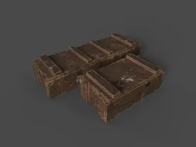 Military Crates Low-poly 3D model