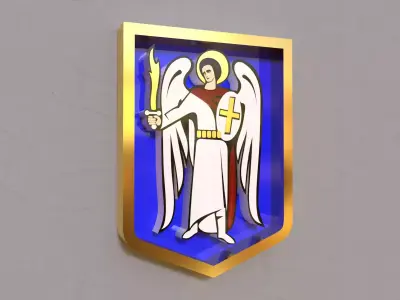 Kyiv city coat of arms Free low-poly 3D model