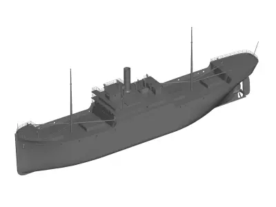 Warship submarine 3D model