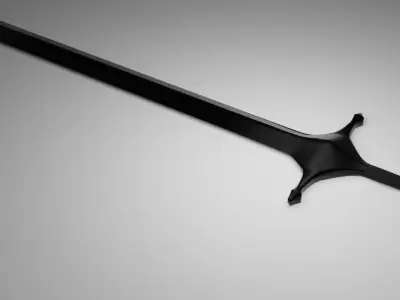 Elegant Dark Steel Sword Low-poly 3D model