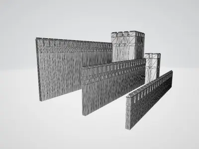 The Walls Of Constantinople or Istanbul Low-poly 3D model