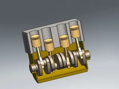 Four stroke bike engine 3D model