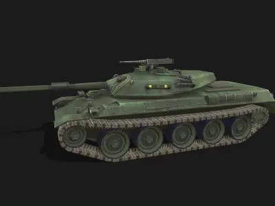 Tank Type-74 Low-poly 3D model