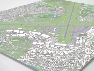 International airport Hamburg Germany 3D model