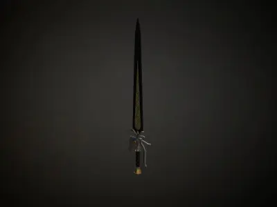 One handed elven egypt sword roblox ready Low-poly 3D model