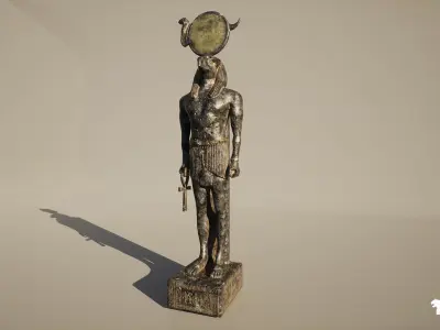 Egyptian Statues Pack Low-poly 3D model