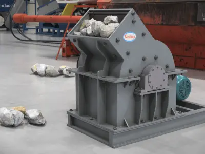 Bailing Hammer Mill Crusher Drive with Stones 3D model