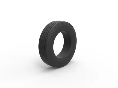 Semi truck tire 9 Scale 1 to 25 3D print model