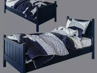 Camp Single Bed Navy 3D model