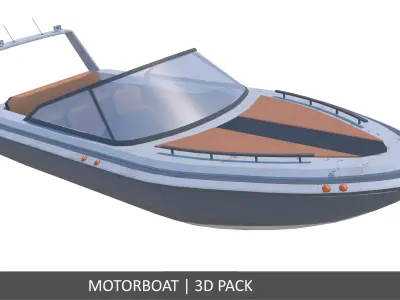 Motorboat - Speedboat Low-poly 3D model