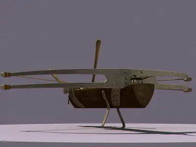 Arballista bow and arrow Low-poly 3D model