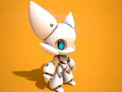 Cat Robot Low-poly 3D model