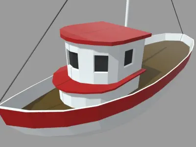 Low Poly Boat 03 Low-poly 3D model