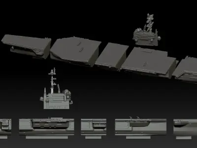 Aircraft Carrier - USS George H W Bush CVN-77 - Nimitz - 3D print model
