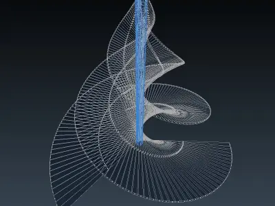 Spiral Fibonacci element 1 Low-poly 3D model