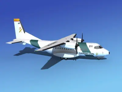 Casa CN-235 Guardia Civil 3D model