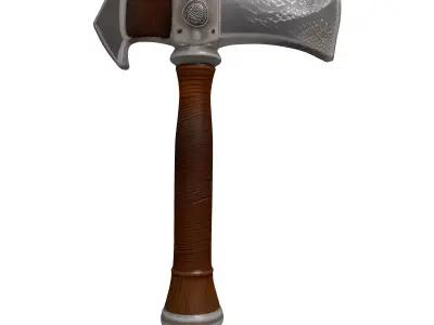 Fantasy Forged Battle Axe 3D model