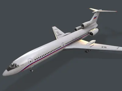 Tupolev Tu-154 Russia With LODs Low-poly 3D model