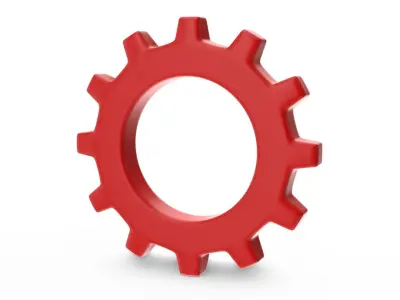 Red Gear Low-poly 3D model