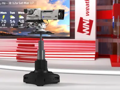 Sony Broadcast Camera with Stand 3D model purchase