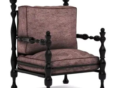 Chair with cushion and legs Free 3D model