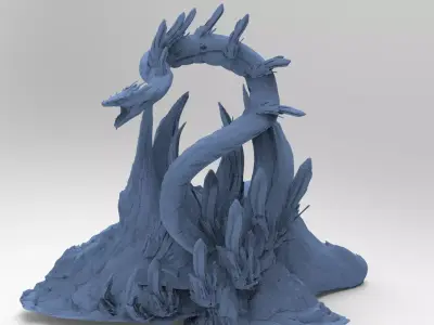 Crystal Snake mountain 3D model