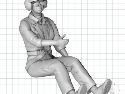 Female Helicopter Pilot 3D print model
