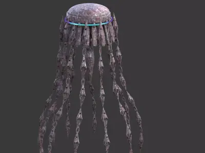 Jelly Fish Sci fi array  Low-poly 3D model