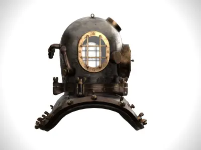 Old Diving Helmet - MKI - 5 Bolt 3D model