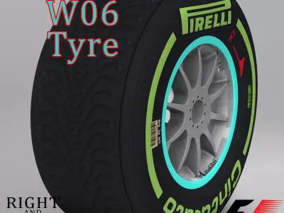 W06 Intermediate front tyre Low-poly 3D model